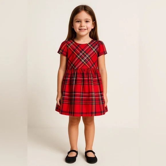 Ralph Lauren Red Tartan Plaid Holiday Dress Size 18M - Picture 1 of 4